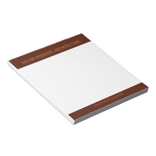 Gestencilde goudprint bruin notitieblok (Schuin)