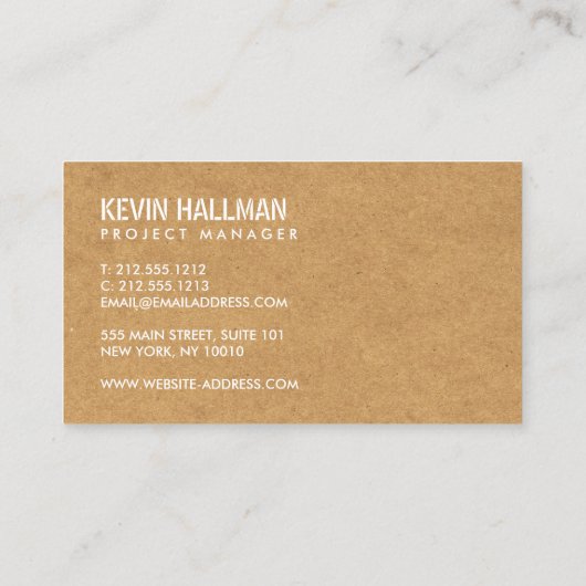 Gestencilde spaanplaatbouwer visitekaartje (Achterkant)