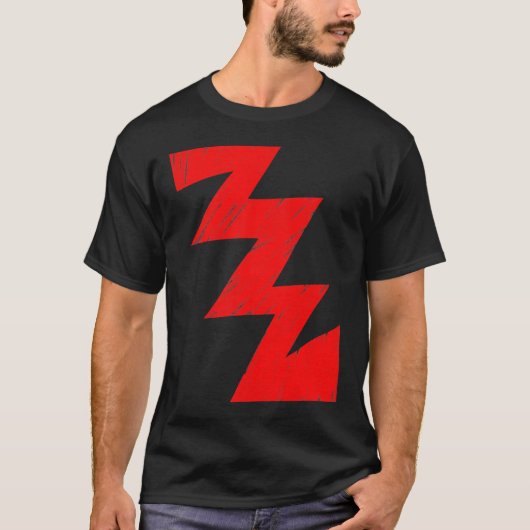 Gestencilde ZigZag - Rood T-shirt (Voorkant)