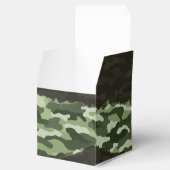 Gesteund groen camouflage gepersonaliseerd bedankdoosjes (Geopend)