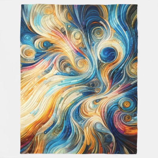 Gesteund Kleurrijk Abstract Ontwerp Fleece Deken (Voorkant)