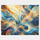 Gesteund Kleurrijk Abstract Ontwerp Fleece Deken (Voorkant (Horizontaal))