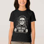 Gesteurd Monster Mugshot – Vuur Slecht 1818 Tri-Blend Shirt (Voorkant)