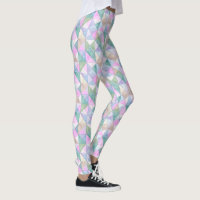 Gesteven driehoeken in roze mint en salie