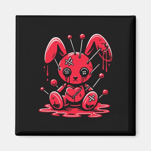 Gesteven Konijn Pastel Goth Anime Kawaii Got Magneet (Voorkant)