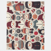 Gesteven patroon van sneeuwmannen fleece deken (Voorkant)