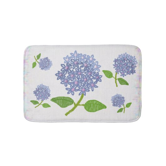 Gestickte Hortensie Badematte Badmat (Voorkant)