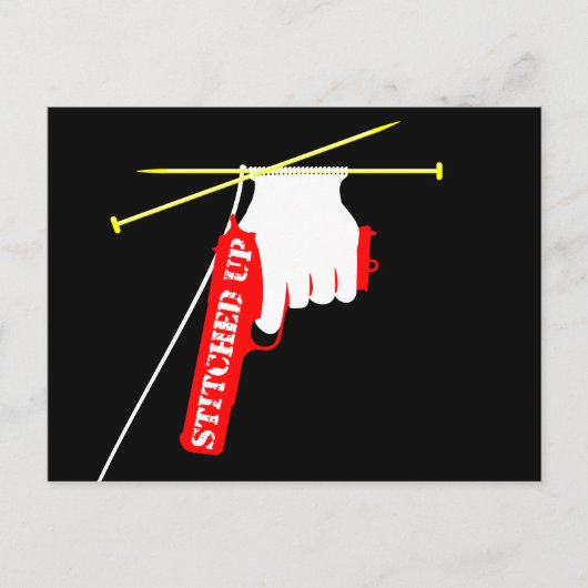 gestikt gebreid Pistool Briefkaart (Voorkant)