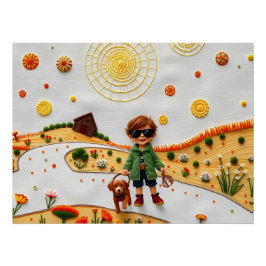 gestikt kosmisch avontuur perfect poster