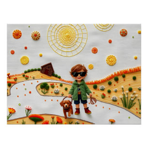 gestikt kosmisch avontuur perfect poster