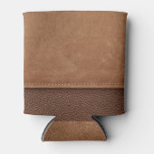 Gestikt leer: grijze, zwarte achtergrond. blikjeskoeler (Voorkant)