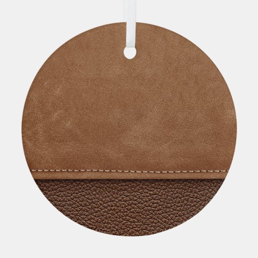 Gestikt leer: grijze, zwarte achtergrond. glas ornament (Achterkant)