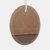 Gestikt leer: grijze, zwarte achtergrond. glas ornament (Voorkant Rechts)