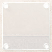 Gestikt leer: grijze, zwarte achtergrond. glazen onderzetter (Achterkant)