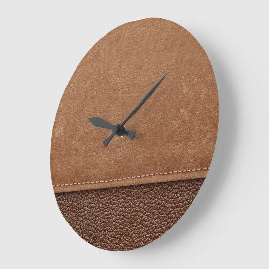 Gestikt leer: grijze, zwarte achtergrond. grote klok (Hoek)