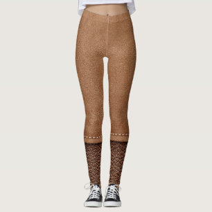 Gestikt leer: grijze, zwarte achtergrond. leggings