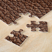 Gestikt leer: grijze, zwarte achtergrond. legpuzzel (Zijkant)