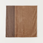 Gestikt leer: grijze, zwarte achtergrond. wandkleed (Voorkant (horizontaal))