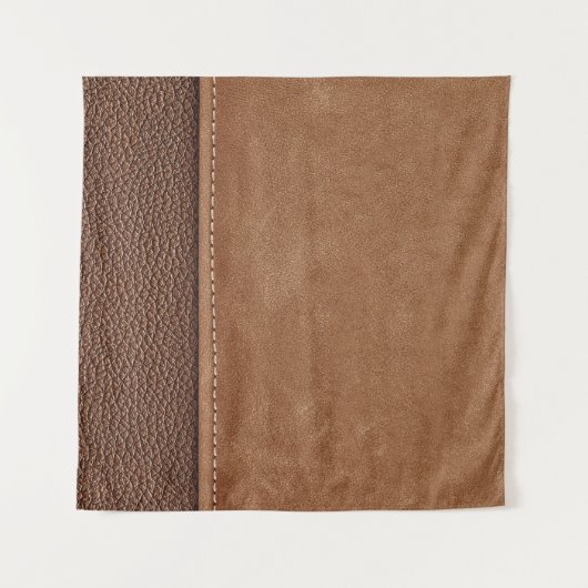 Gestikt leer: grijze, zwarte achtergrond. wandkleed (Voorkant (horizontaal))