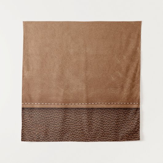 Gestikt leer: grijze, zwarte achtergrond. wandkleed (Voorkant)