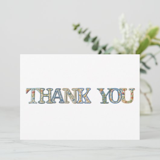 GESTIKT LETTERTYPE BEDANKKAART (Staand voorkant)