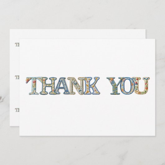 GESTIKT LETTERTYPE BEDANKKAART (Voorkant / Achterkant)