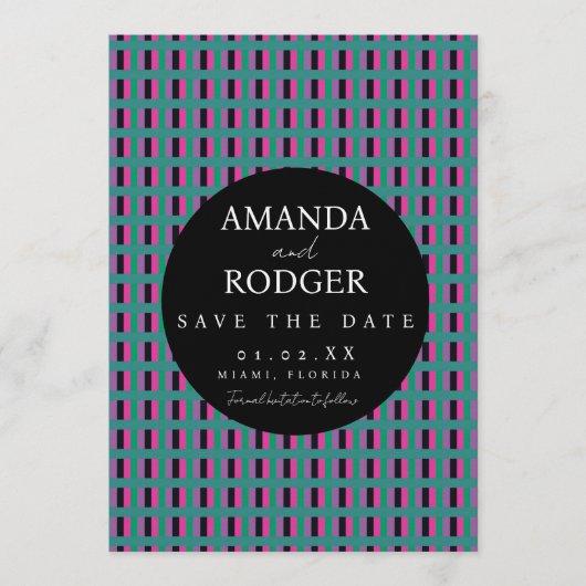 Gestikte Bold Save the Date Kaart (Voorkant)