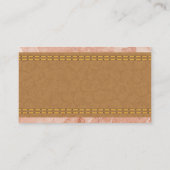 Gestikte bruine leder | Marmer Visitekaartje (Achterkant)