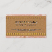 Gestikte bruine leder | Marmer Visitekaartje (Voorkant)