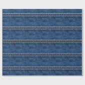 Gestikte denim: close-up jeans textuur. cadeaupapier (Vlak)