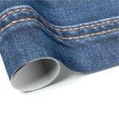 Gestikte denim: close-up jeans textuur. cadeaupapier (Rol Hoek)