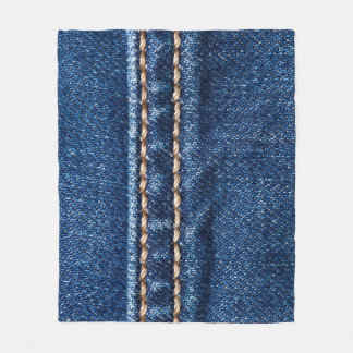 Gestikte denim: close-up jeans textuur. fleece deken