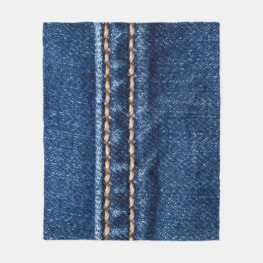 Gestikte denim: close-up jeans textuur. fleece deken (Voorkant)