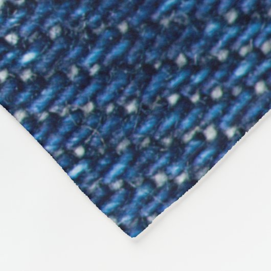 Gestikte denim: close-up jeans textuur. fleece deken (Hoek)