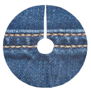 Gestikte denim: close-up jeans textuur. kerstboom rok