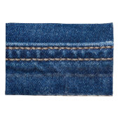 Gestikte denim: close-up jeans textuur. kussensloop (Achterkant)