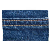 Gestikte denim: close-up jeans textuur. kussensloop (Voorkant)