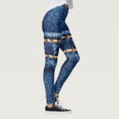 Gestikte denim: close-up jeans textuur. leggings (Rechts)