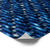 Gestikte denim: close-up jeans textuur. poster (Hoek)
