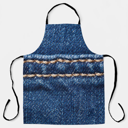 Gestikte denim: close-up jeans textuur. schort (Voorkant)