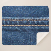 Gestikte denim: close-up jeans textuur. sherpa deken (Voorkant (horizontaal))