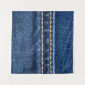 Gestikte denim: close-up jeans textuur. wandkleed (Voorkant (horizontaal))