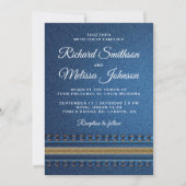 gestikte denim rits jeans bruiloft uitnodiging (Voorkant)