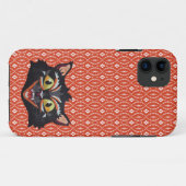 Gestikte Halloween Kat Case-Mate iPhone Case (Achterkant (horizontaal))