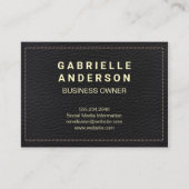 Gestikte Leer Visitekaartje (Voorkant)