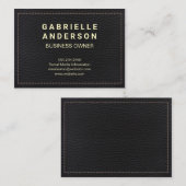 Gestikte Leer Visitekaartje (Voorkant / Achterkant)