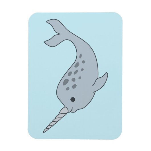 Gestikte Narwhal Magnet Magneet (Verticaal)