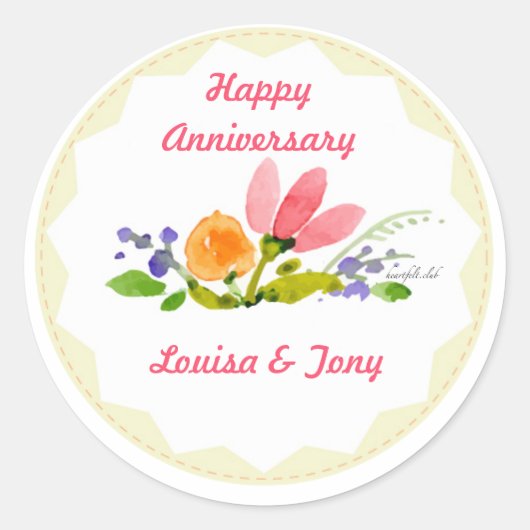 gestikte rand Sticker (Voorkant)