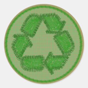 Gestikte Recyclen pleister Sticker
