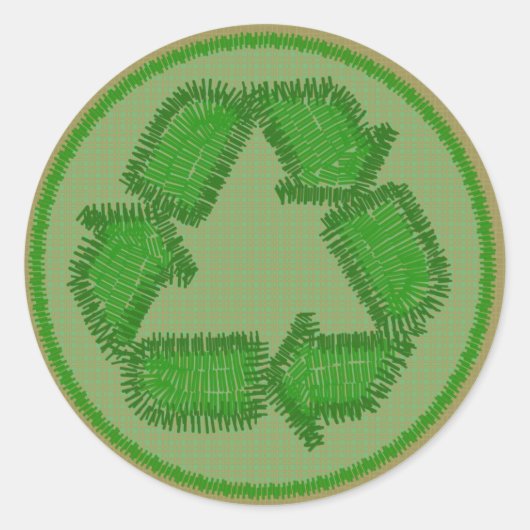 Gestikte Recyclen pleister Sticker (Voorkant)